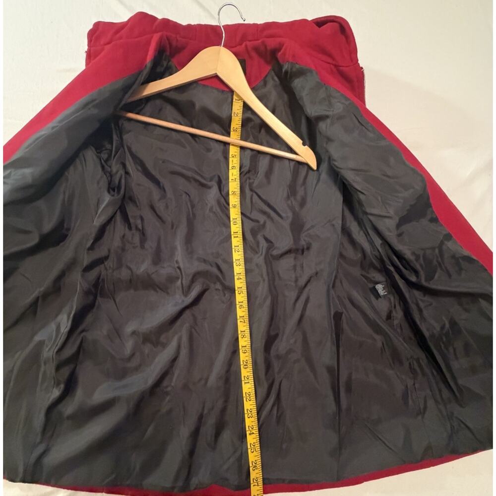 AVANTI Beet Red Hooded Zipper Mid-Length Coat Pockets Long Sleeve Tall LT NWT - Picture 6 of 12